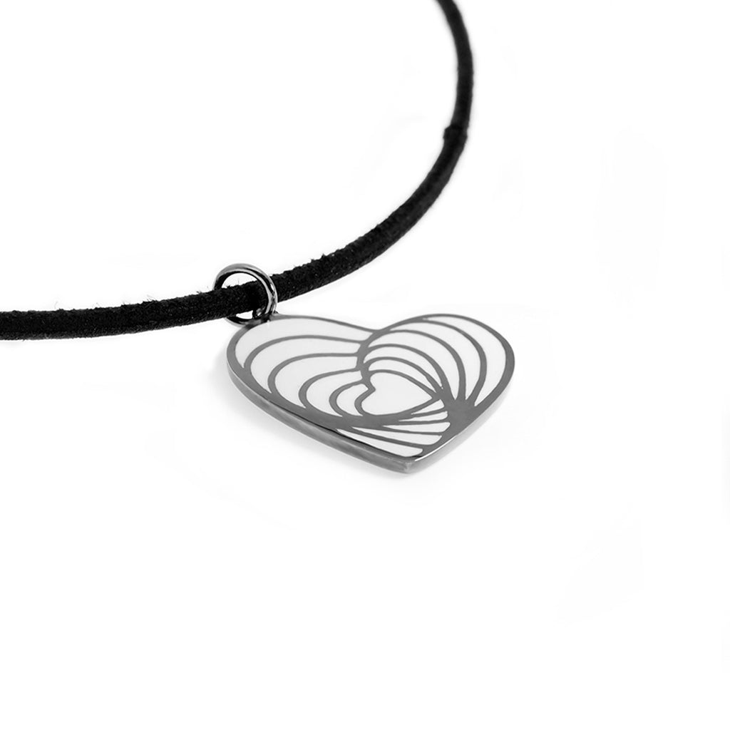 infinity - heart pendant (with enamel filling)