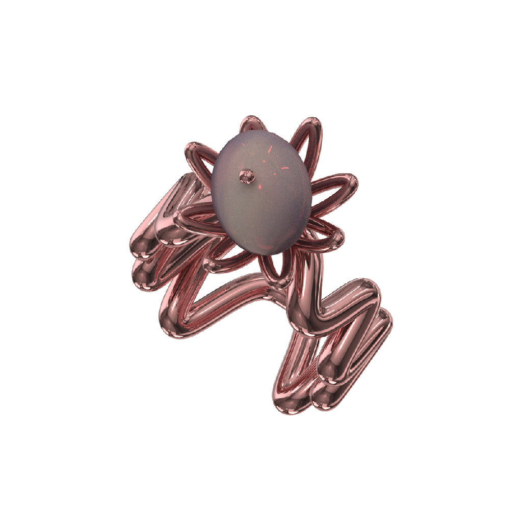 訂製款 - 珍珠波浪花戒指