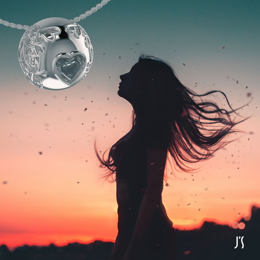 custom order - silver moon pendant